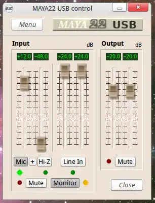 Download web tool or web app Control App for ESI MAYA22 USB