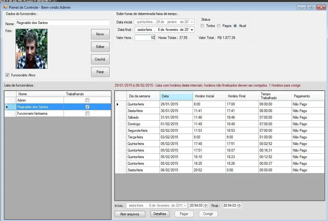 Download web tool or web app Controle de Horas Trabalhadas