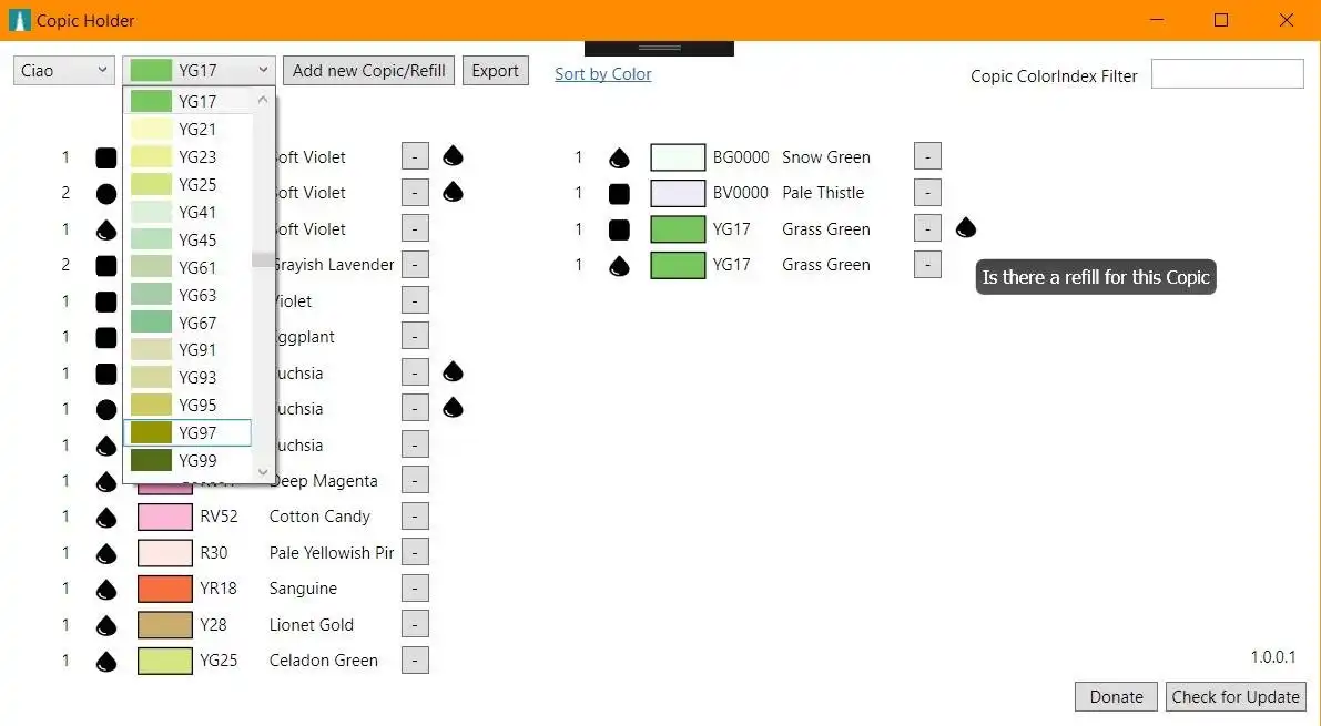 Download web tool or web app Copic Holder