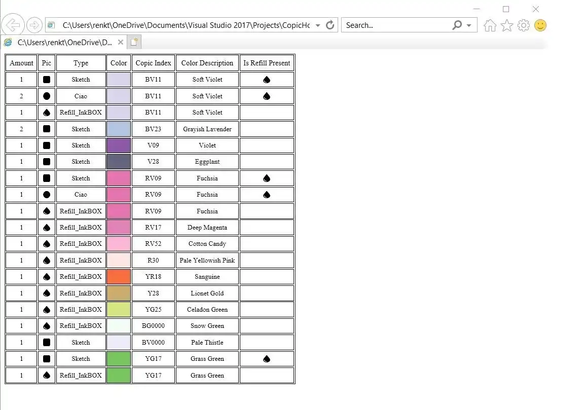 Download web tool or web app Copic Holder