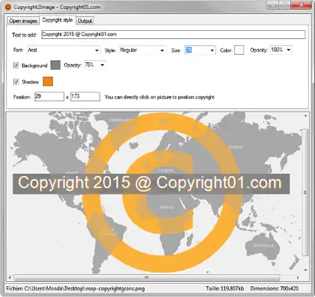 Download web tool or web app Copyright2Image