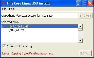 Download web tool or web app core2usb