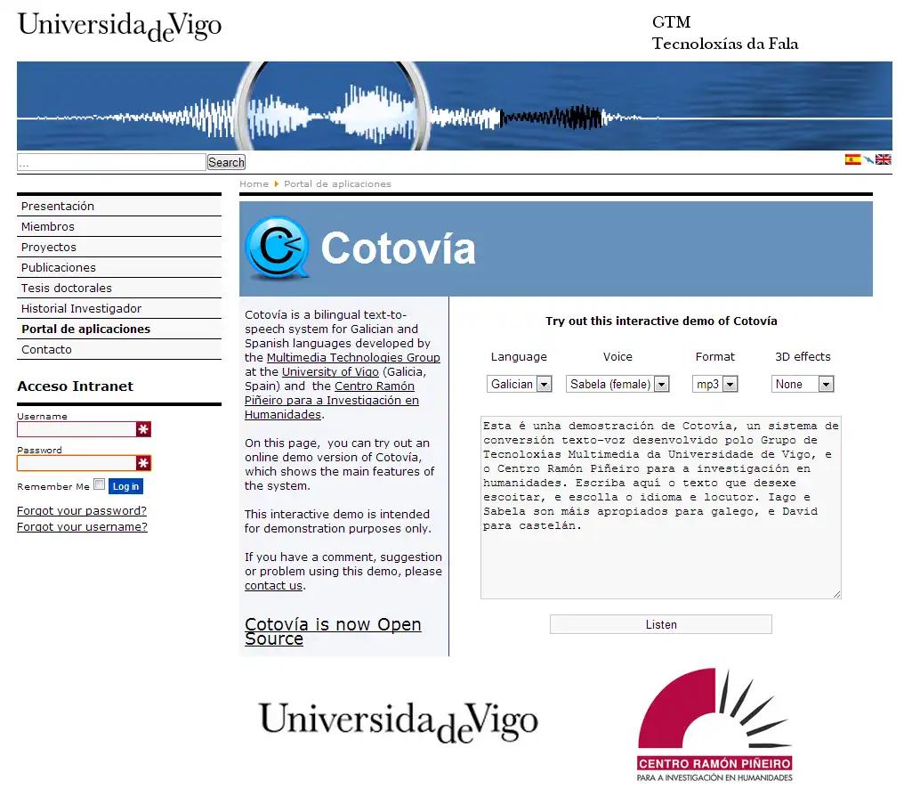 Download web tool or web app Cotovía to run in Linux online