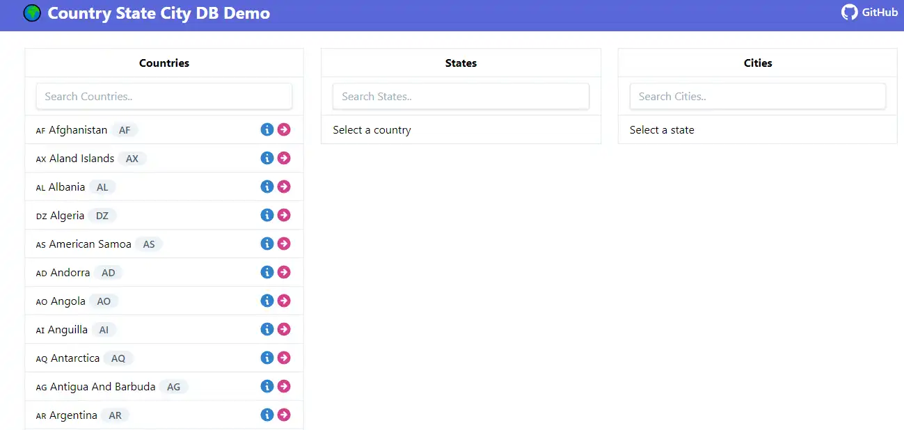 Download web tool or web app Countries States Cities Database