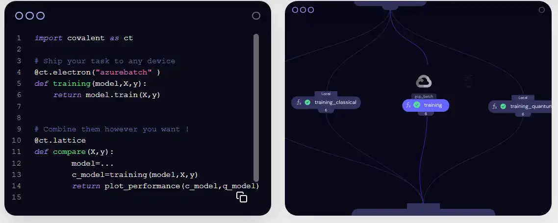 Download web tool or web app Covalent workflow