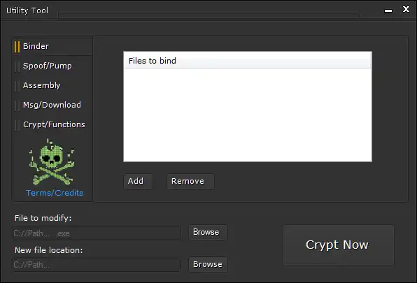 Download web tool or web app Crypter Binder