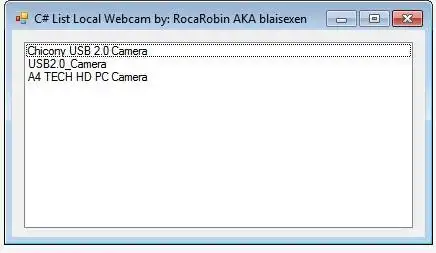 Download web tool or web app csharp web cam list