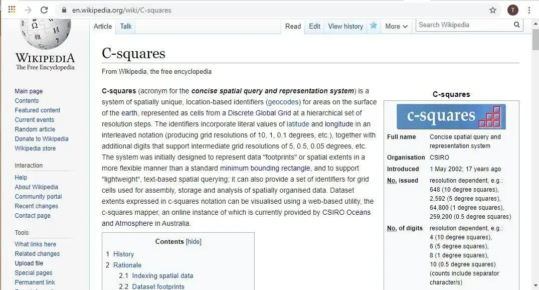 Download web tool or web app C-squares