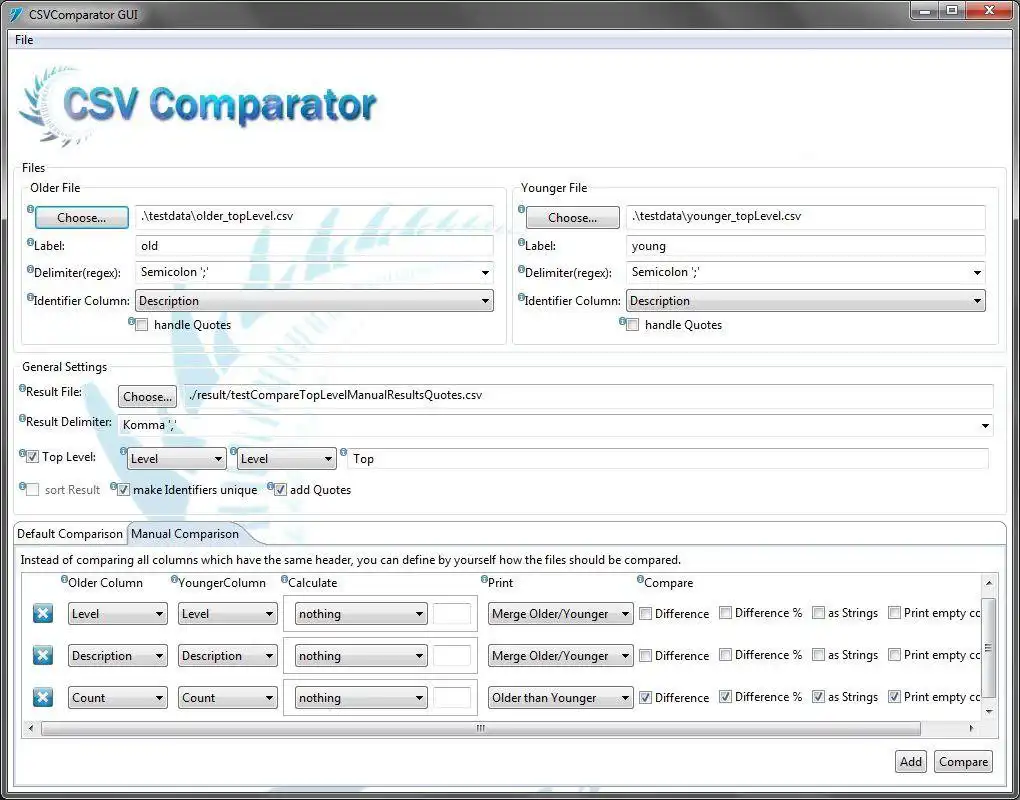 Download web tool or web app CSV Comparator to run in Linux online