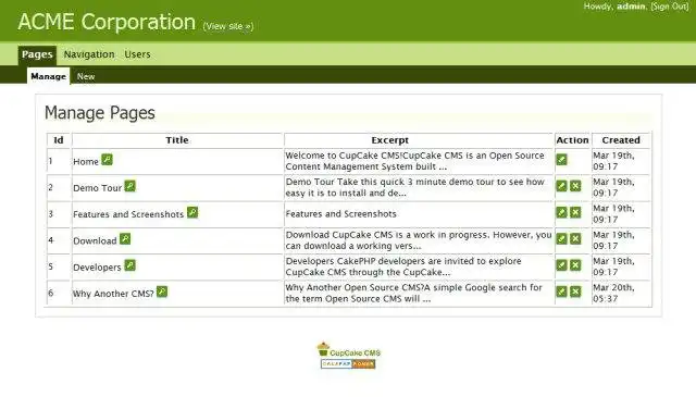 Download web tool or web app CupCake CMS