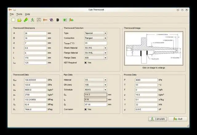 Download web tool or web app Cute Thermowell to run in Windows online over Linux online