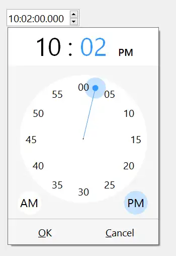 Download web tool or web app C# Winforms TimePicker