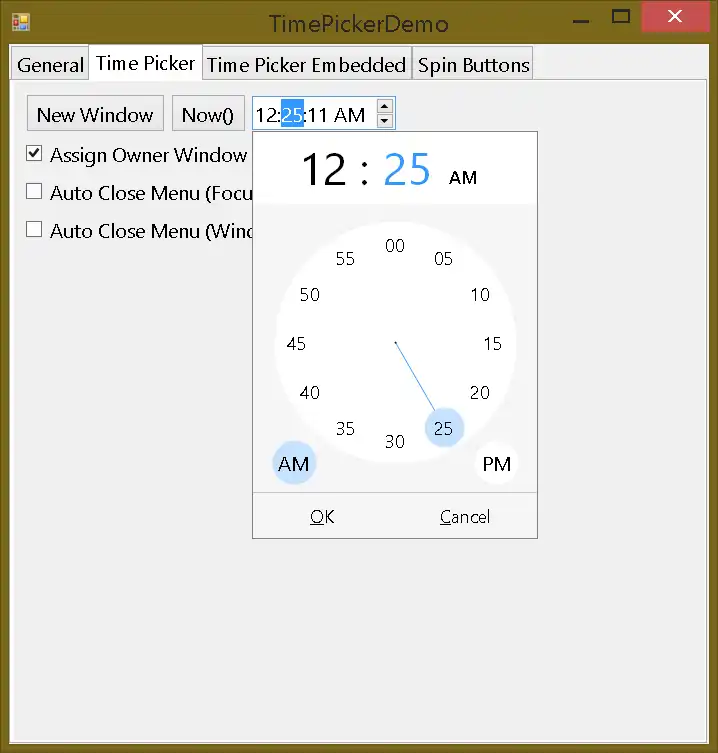 قم بتنزيل أداة الويب أو تطبيق الويب C # Winforms TimePicker