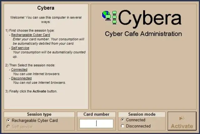 Download web tool or web app Cybera - Cyber cafe administration