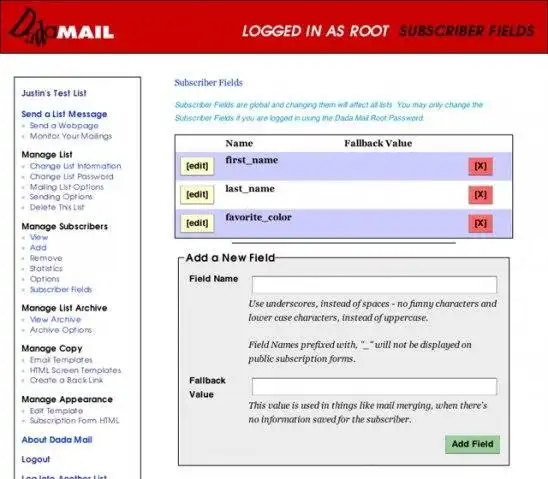 Download web tool or web app Dada Mail