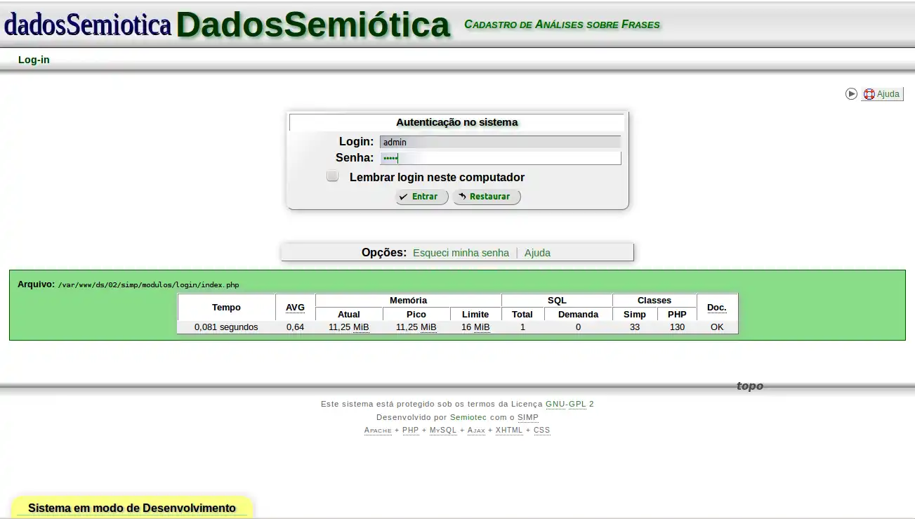 Download web tool or web app dadosSemiotica