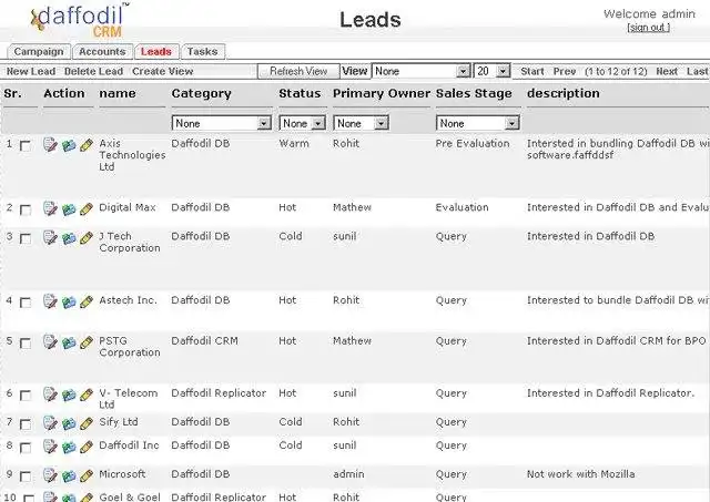 Download web tool or web app Daffodil CRM