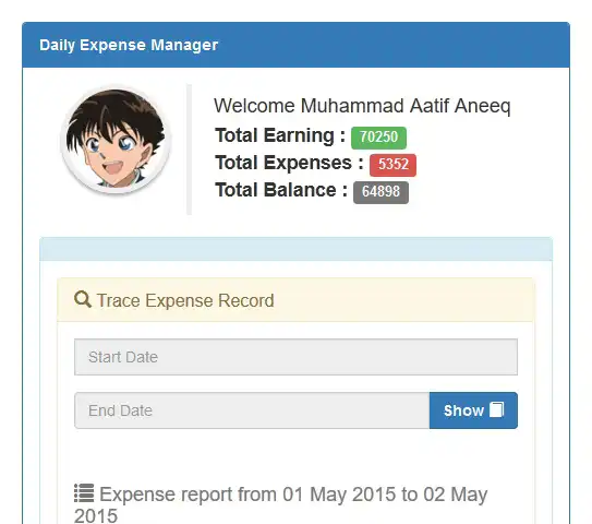 Download web tool or web app Daily Expense Manager
