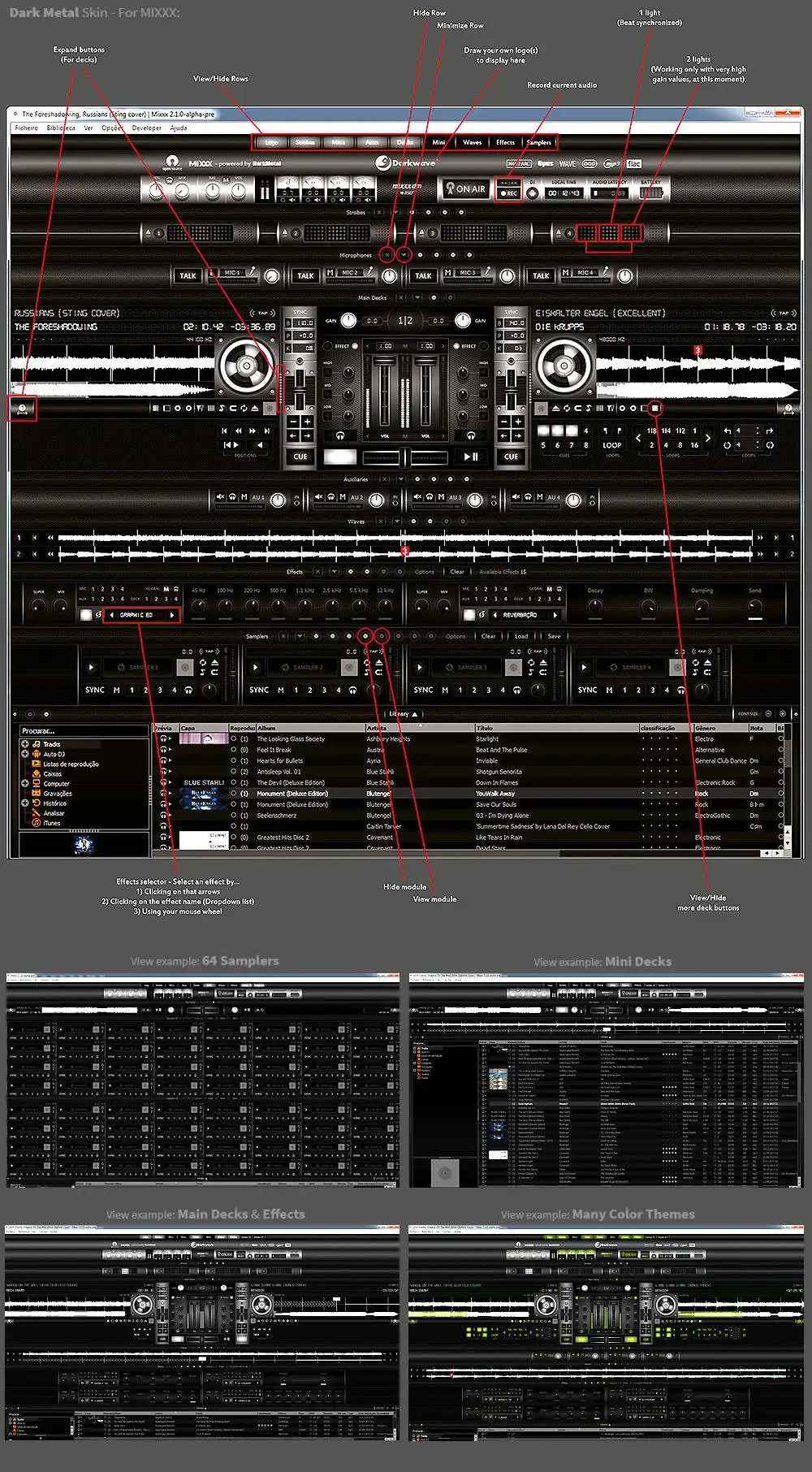 Download web tool or web app Dark Metal - Mixxx Skin