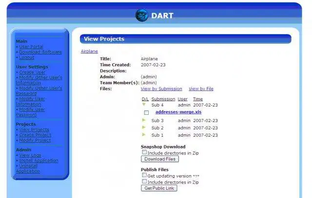 Download web tool or web app DART to run in Windows online over Linux online