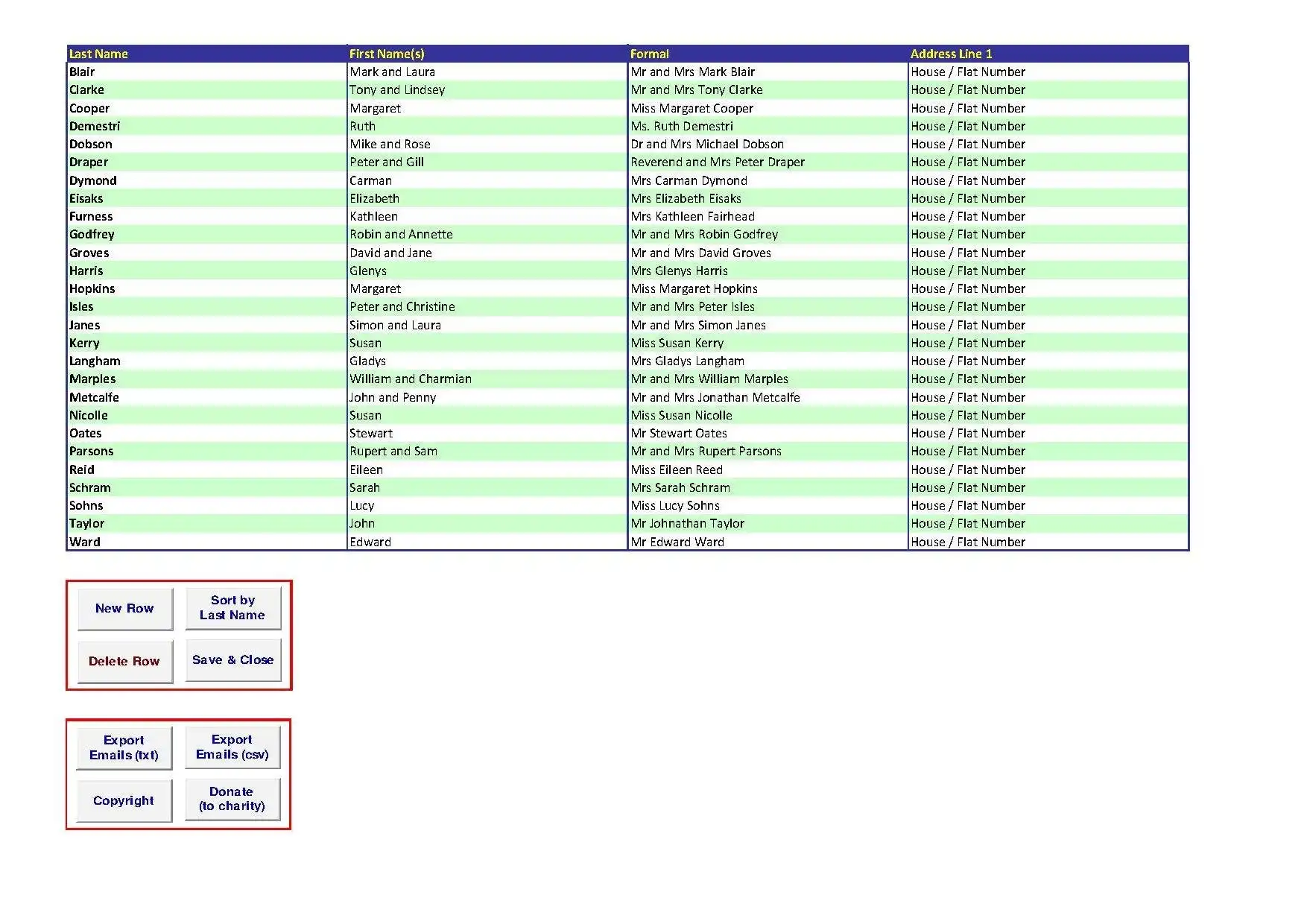 Download web tool or web app Database Pro (OpenOffice / Excel)