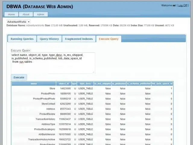 Download web tool or web app Database Web Admin