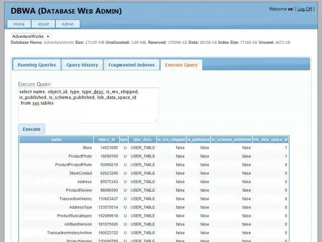 Download web tool or web app Database Web Admin to run in Linux online