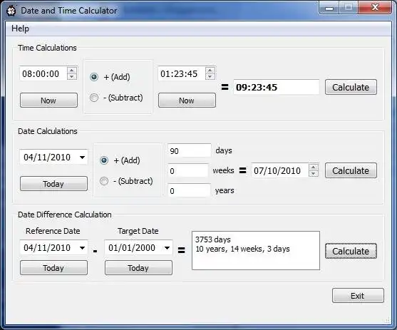 قم بتنزيل أداة الويب أو تطبيق الويب DateTimeCalc