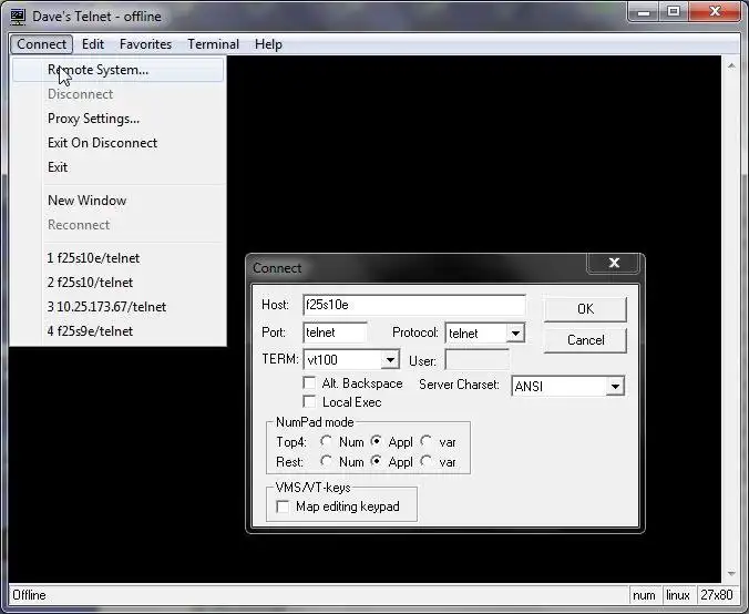 Download web tool or web app Daves Telnet