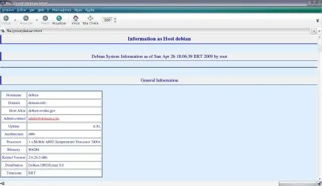 Download web tool or web app debsysinfo