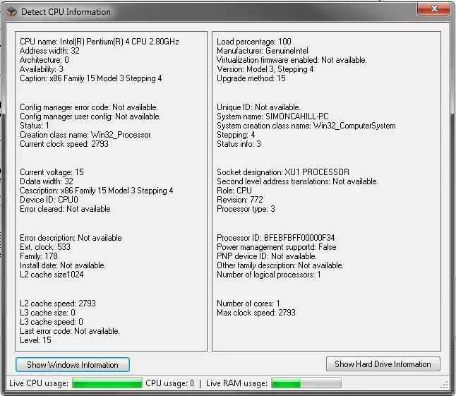 Download web tool or web app DetectCPU