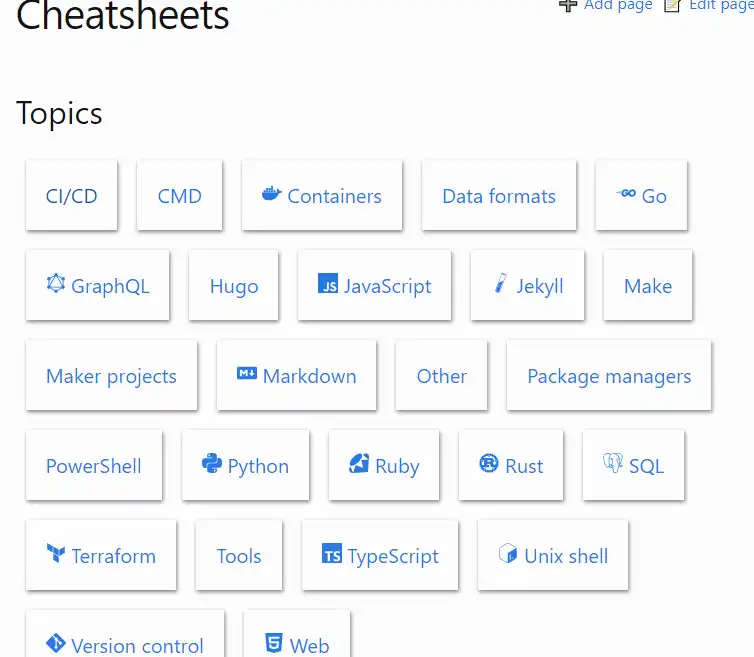 Download web tool or web app Dev Cheatsheets