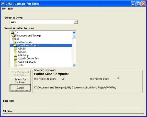 Download web tool or web app DFK:  Duplicate File Killer