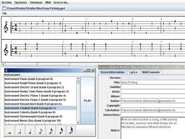 Download web tool or web app DGuitar: a Guitar Pro viewer, player