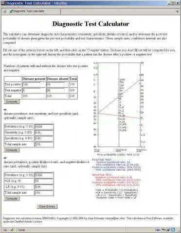 Download web tool or web app Diagnostic Test Calculator to run in Linux online