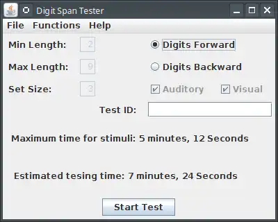 Download web tool or web app Digit Span Tester