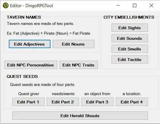 Download web tool or web app DingoRPGTool