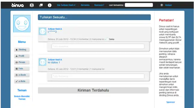 Download web tool or web app Dinua : social network