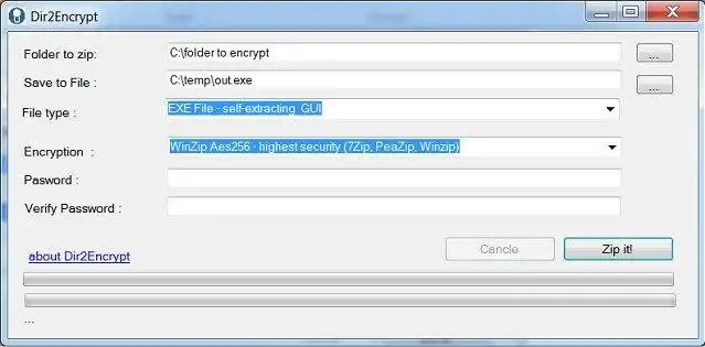 Download web tool or web app Dir2Encrypt