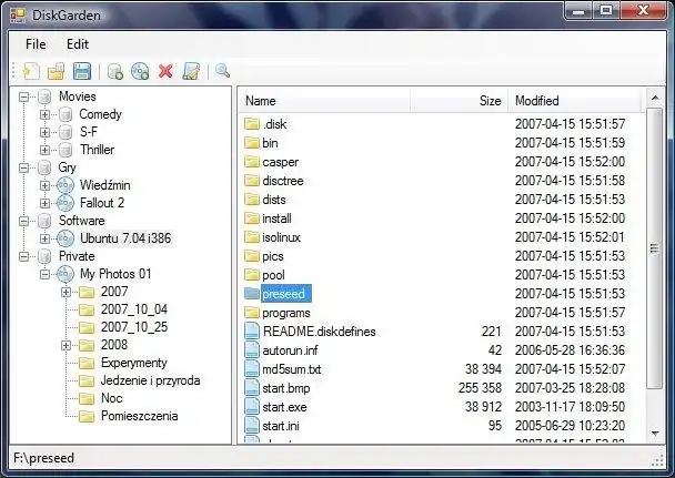 Download web tool or web app Disk Garden