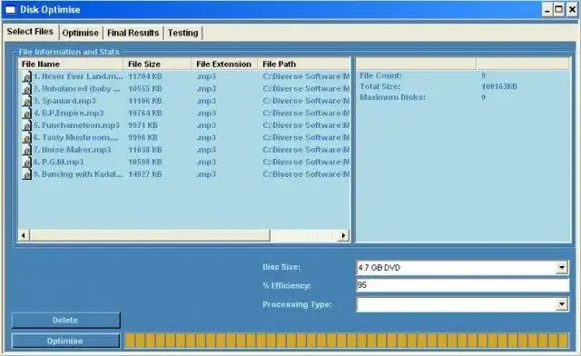 Download web tool or web app Disk Optimise