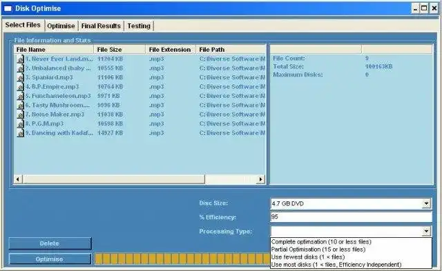 Download web tool or web app Disk Optimise