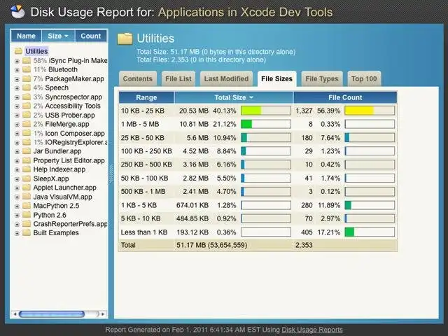 Download web tool or web app Disk Usage Reports