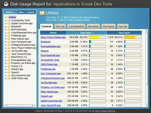 Download web tool or web app Disk Usage Reports