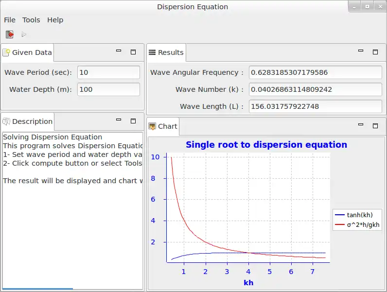 Download web tool or web app Dispersion Equation to run in Linux online