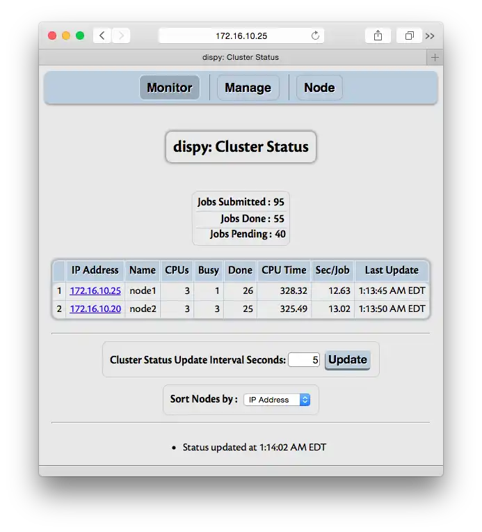 Download web tool or web app dispy