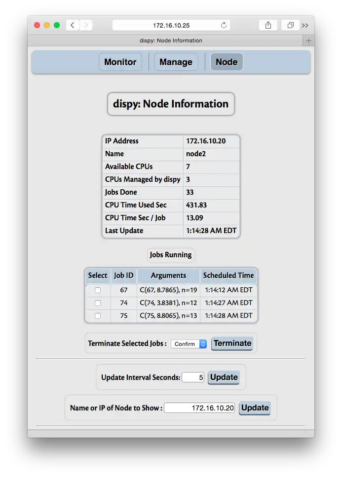 Download web tool or web app dispy