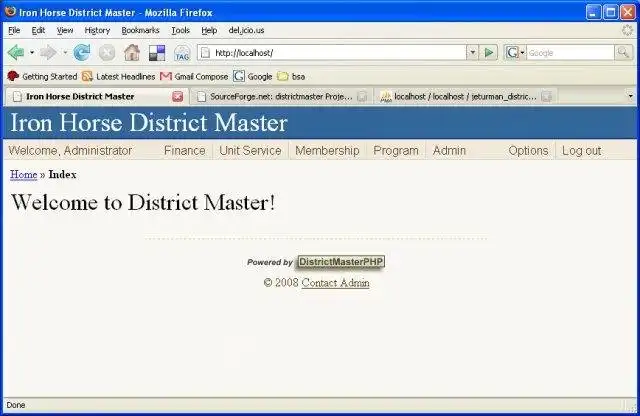 Download web tool or web app DistrictMasterPHP