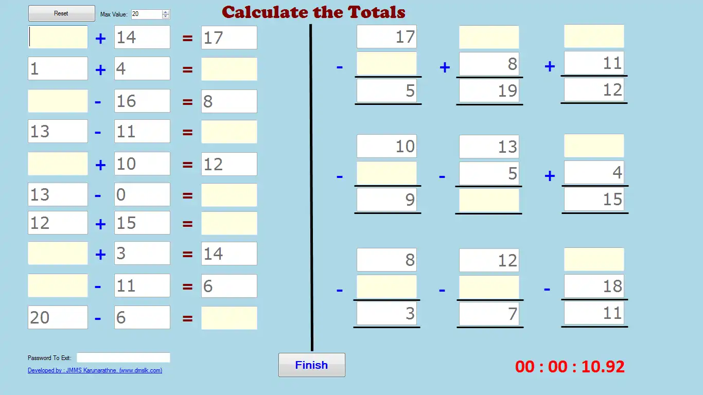 Download web tool or web app DMS Simple Math Game