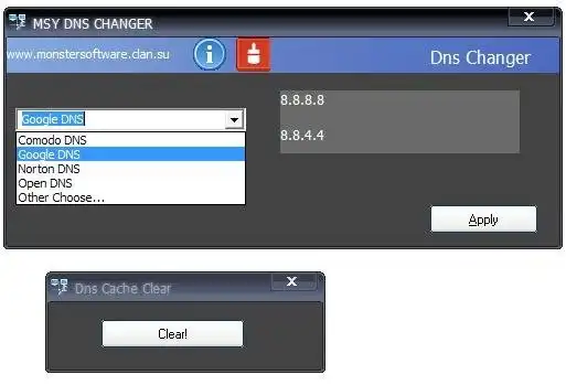 Download web tool or web app Dns Changer